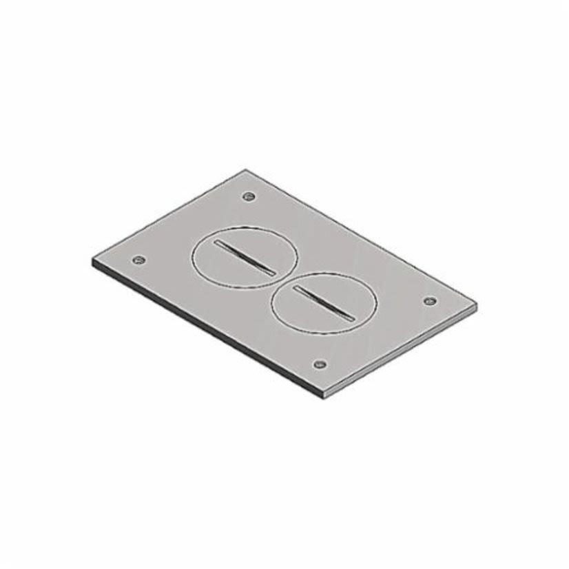 Thomas & Betts Steel City® MopTite™ P-64-DU-AL Cover Plate With 1-7/16 in Duplex Plug, 4-1/2 in L x 3 in W, Aluminum